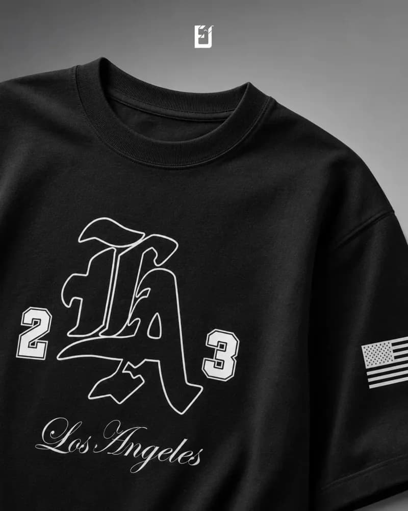 Oversize LA Los Angeles - Negro, vista 2