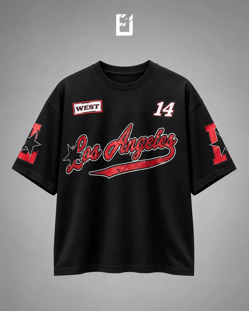 Oversize Los Angeles 14 - Negro, vista 1