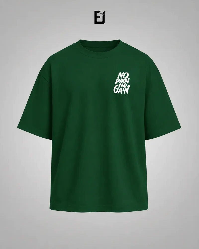 Oversize No Pain No Gain - Verde, vista 1