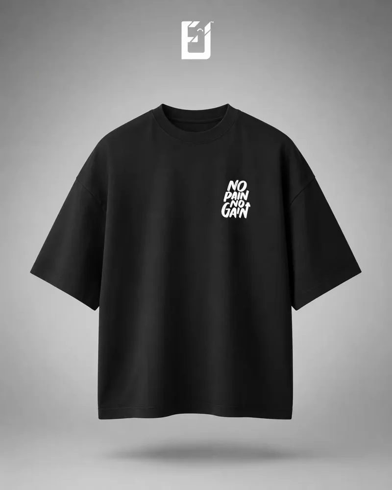 Oversize No Pain No Gain - Negro, vista 1