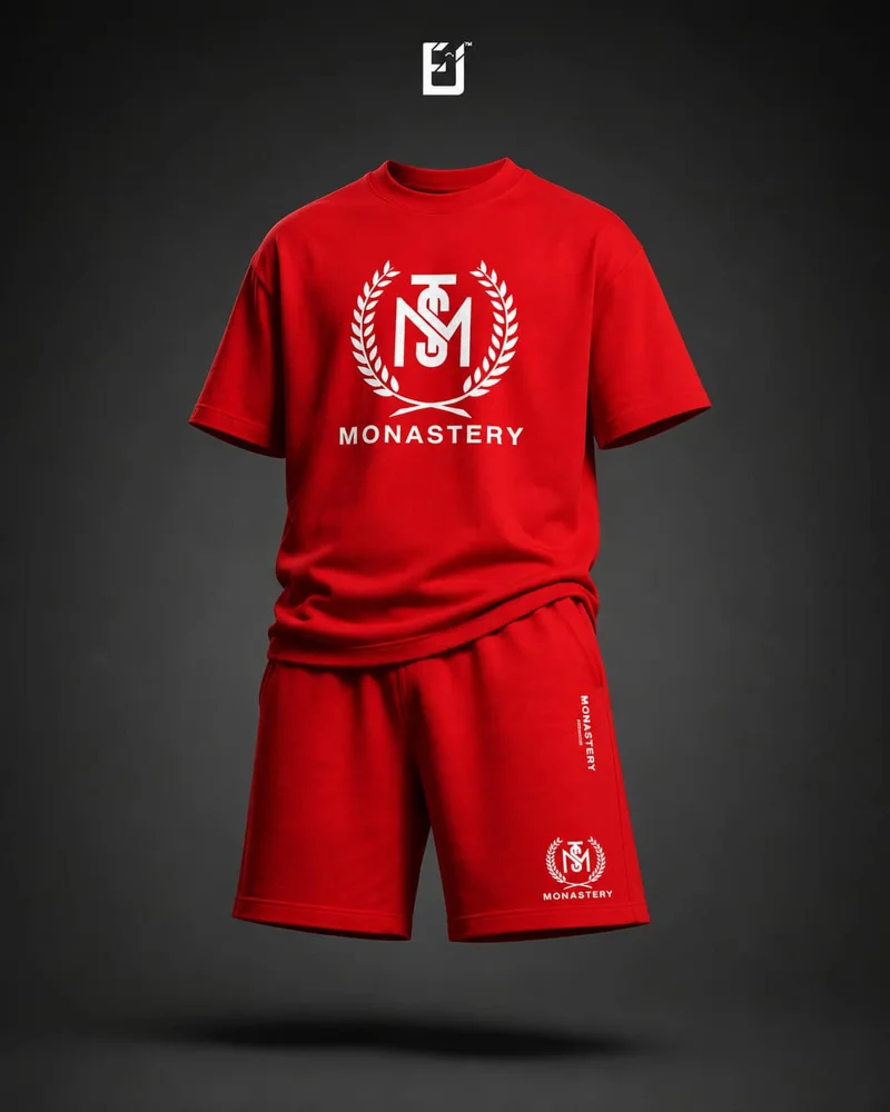 Conjunto camiseta y pantaloneta Monastery - Rojo