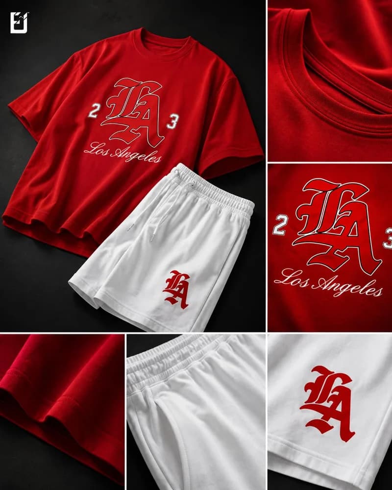 Conjunto camiseta y pantaloneta Los Angeles 23 - Rojo / Blanco, vista 2