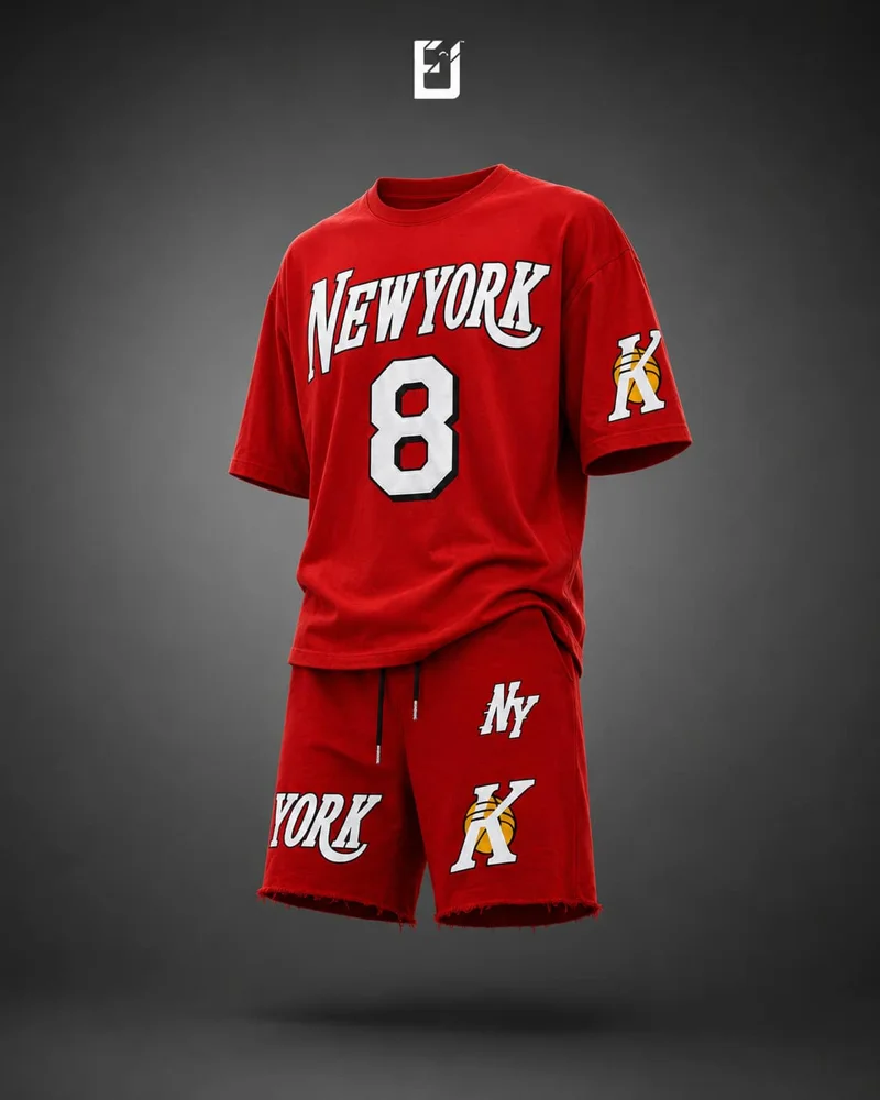 Conjunto camiseta y pantaloneta New York 8 - Rojo