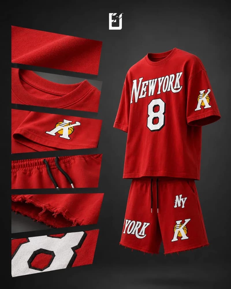 Conjunto camiseta y pantaloneta New York 8 - Rojo, vista 2