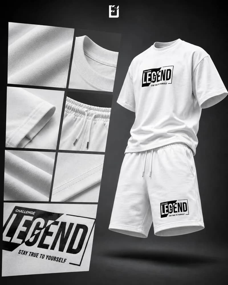 Conjunto camiseta y pantaloneta Legend - Blanco, vista 2