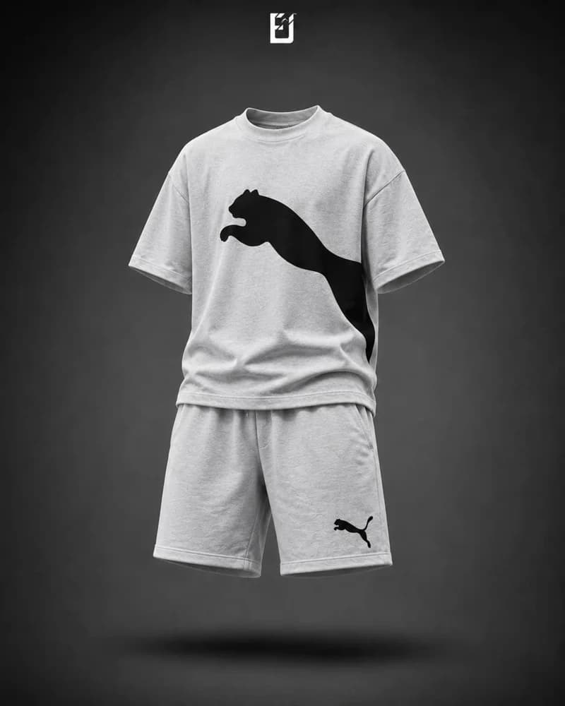 Conjunto camiseta y pantaloneta Puma - Gris