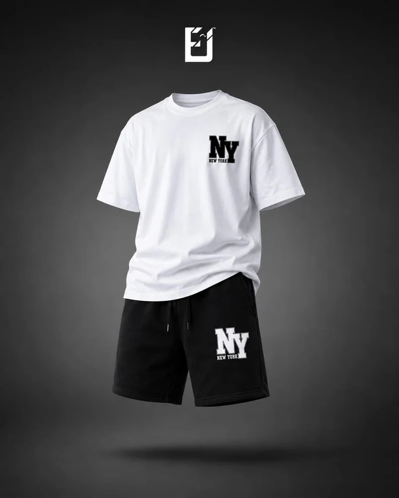 Conjunto camiseta y pantaloneta NY New York - Blanco / Negro