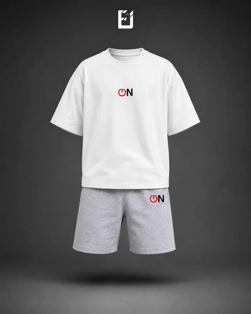 Conjunto camiseta y pantaloneta ON - Blanco / Gris