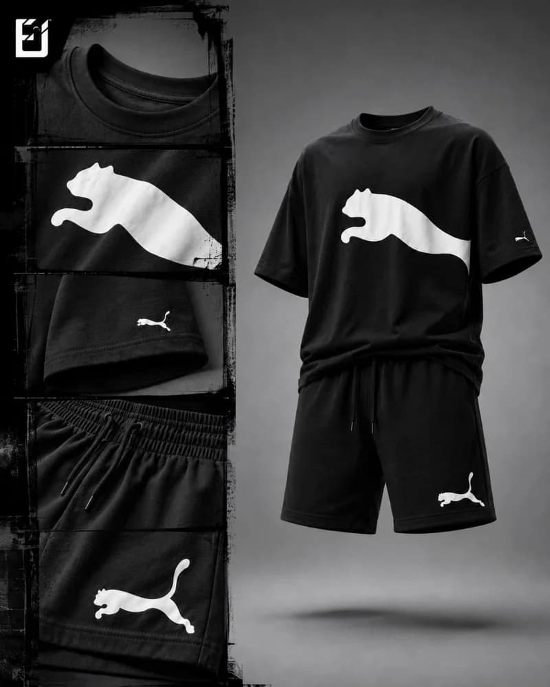 Conjunto camiseta y pantaloneta Puma - Negro, vista 2