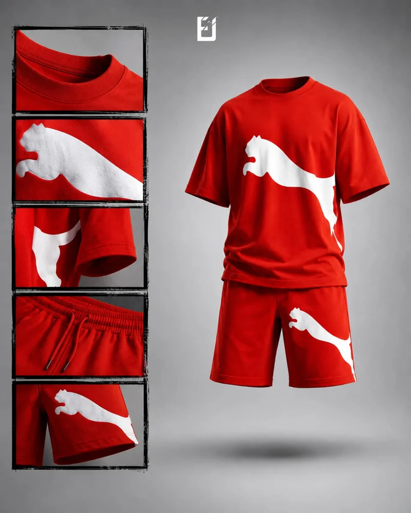 Conjunto camiseta y pantaloneta Puma - Rojo, vista 2