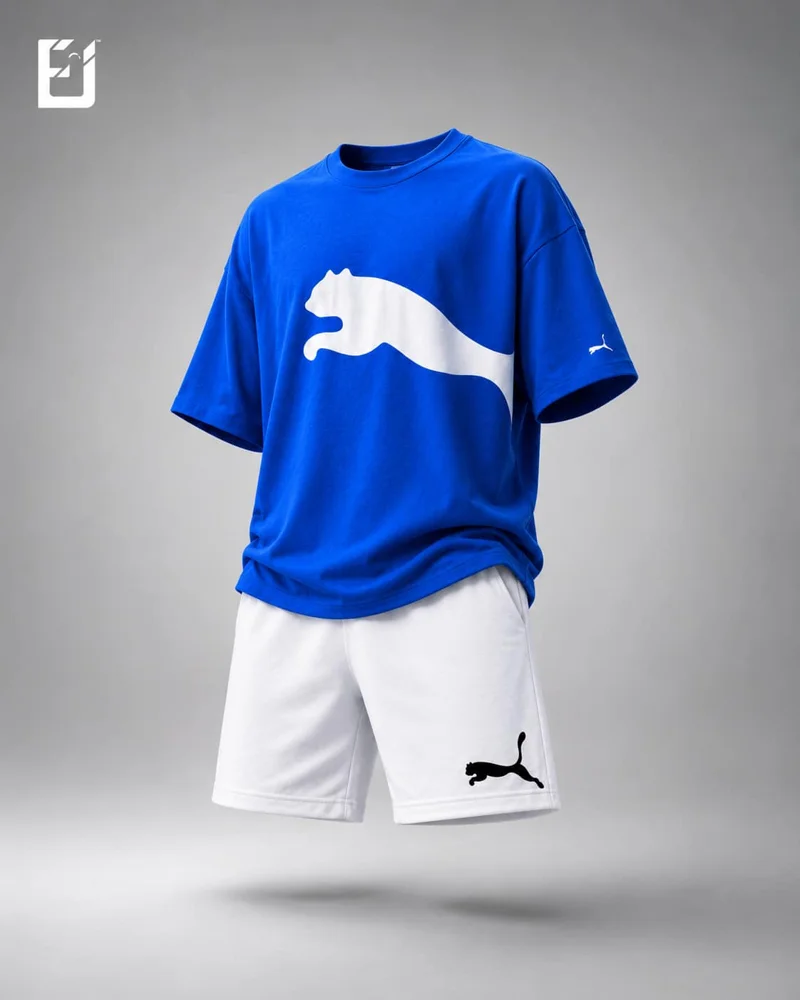 Conjunto camiseta y pantaloneta Puma - Azul