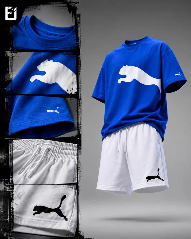 Conjunto camiseta y pantaloneta Puma - Azul, vista 2