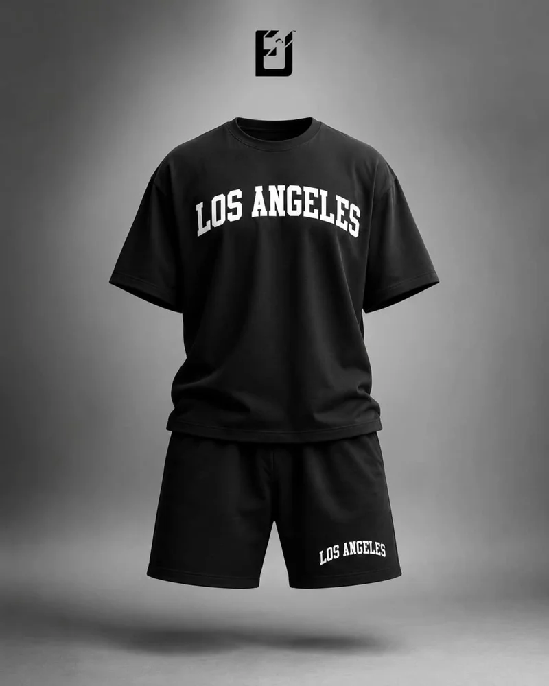 Conjunto camiseta y pantaloneta Los Angeles - Negro