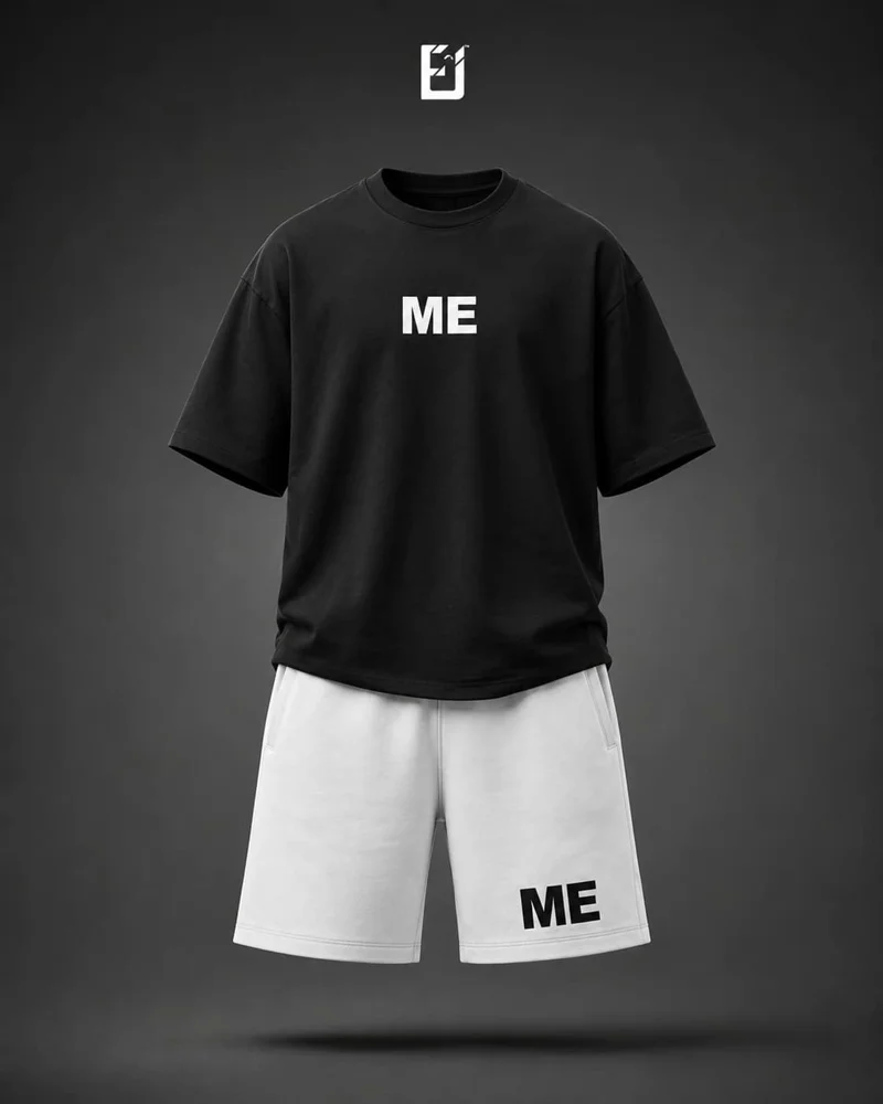 Conjunto camiseta y pantaloneta ME - Negro / Blanco