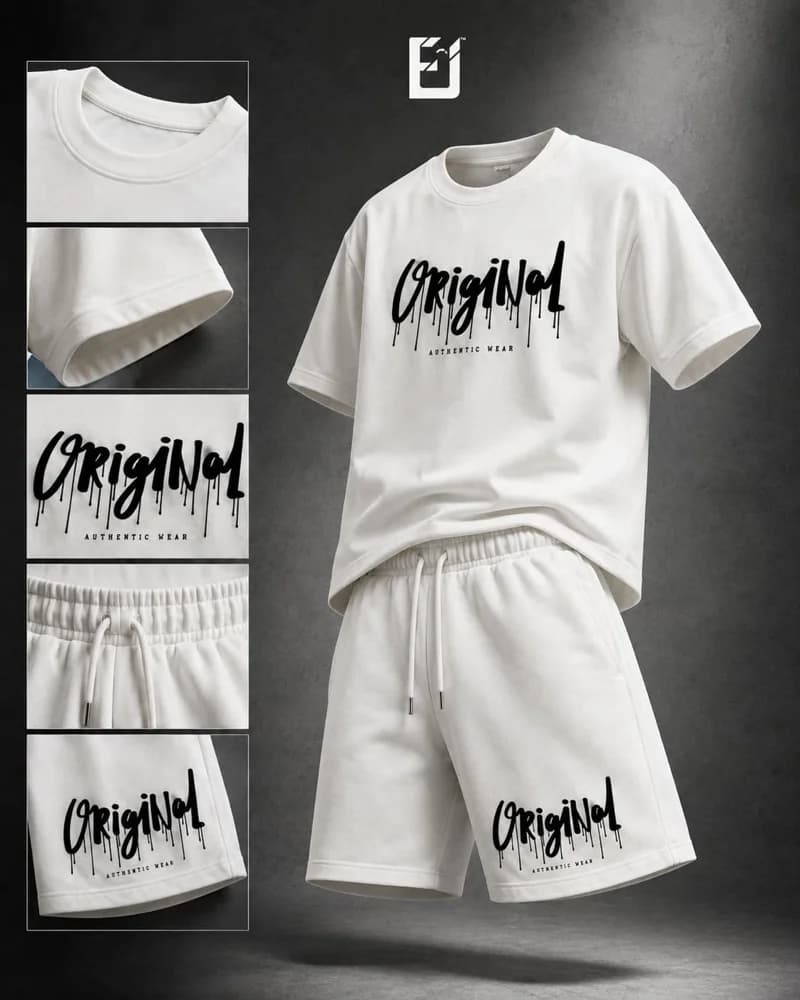 Conjunto camiseta y pantaloneta Original Authentic Wear - Blanco, vista 2