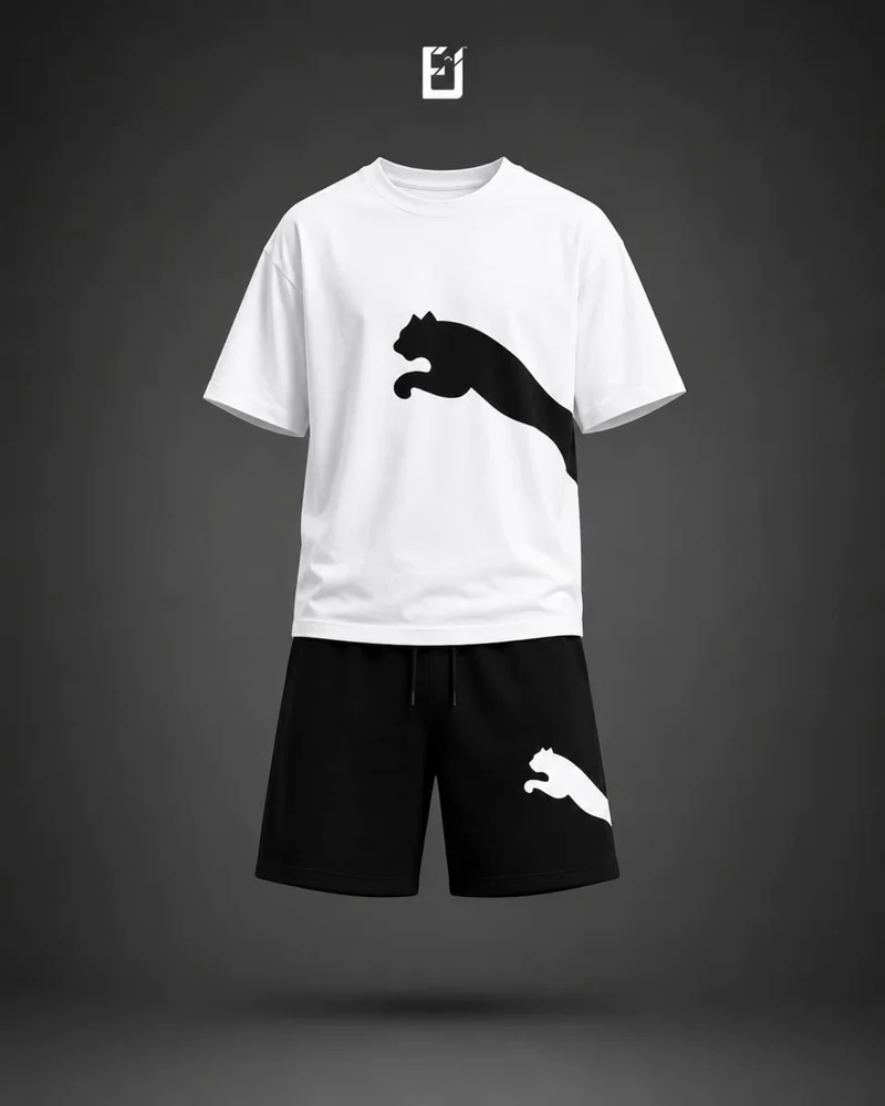 Conjunto camiseta y pantaloneta Puma - Blanco / Negro