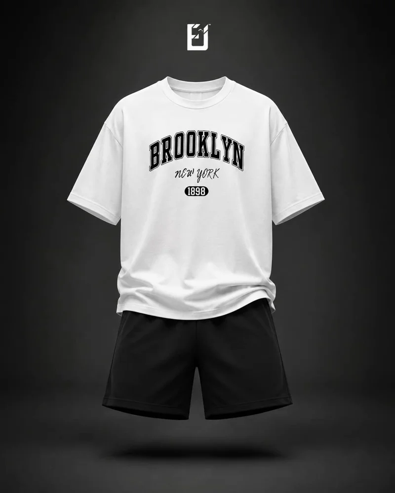 Conjunto camiseta y pantaloneta Brooklyn New York 1898 - Blanco / Negro
