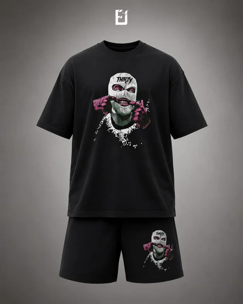 Conjunto camiseta y pantaloneta Thirty - Negro