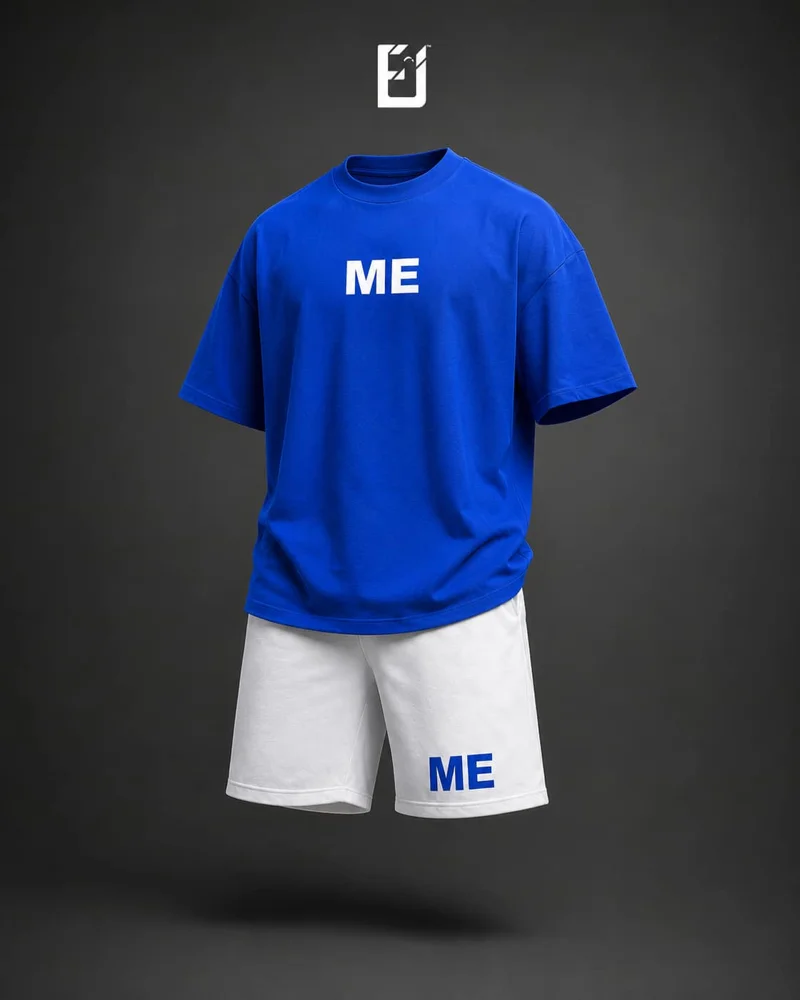 Conjunto camiseta y pantaloneta ME - Azul / Blanco