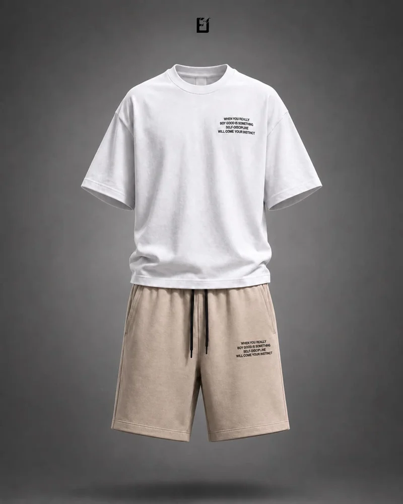 Conjunto camiseta y pantaloneta When You Really - Blanco / Beige