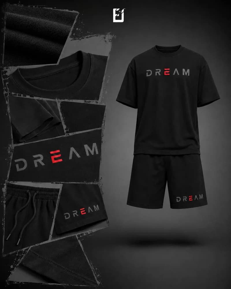 Conjunto camiseta y pantaloneta Dream - Negro, vista 2