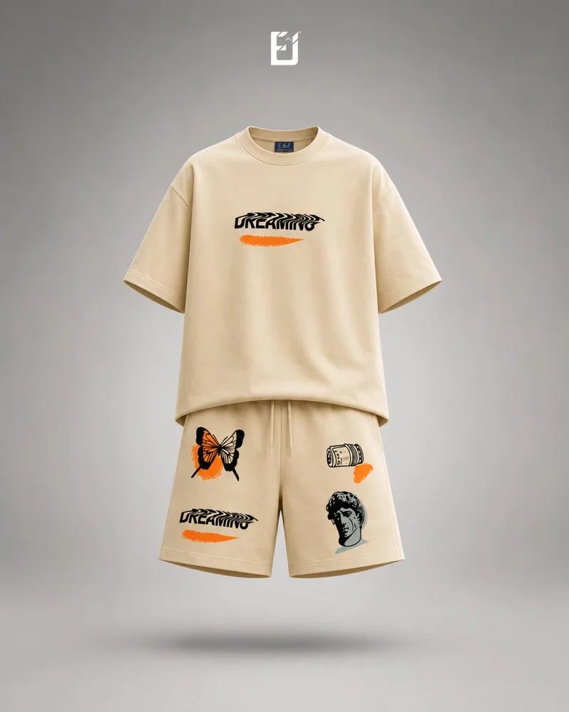 Conjunto camiseta y pantaloneta Dreaming - Beige, vista 1