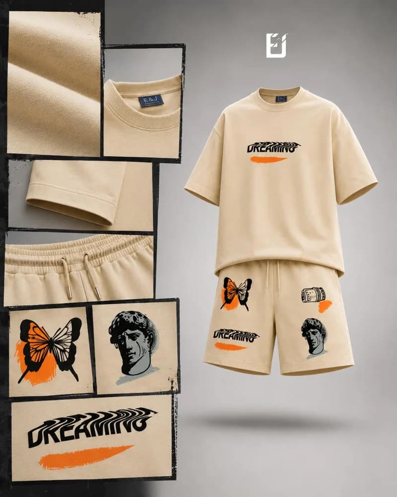 Conjunto camiseta y pantaloneta Dreaming - Beige, vista 2
