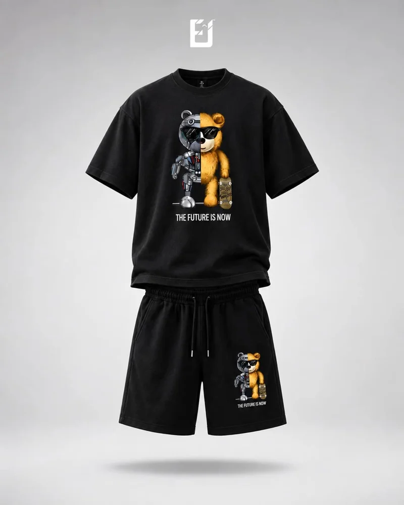 Conjunto camiseta y pantaloneta The Future Is Now - Negro, vista 1