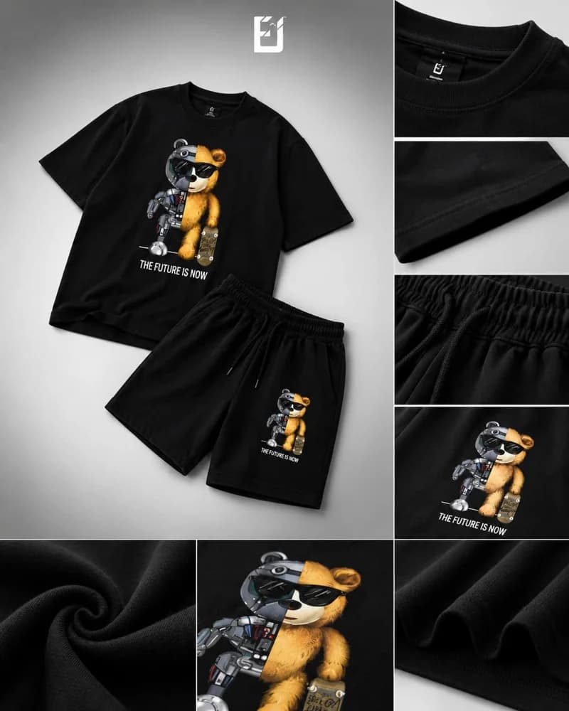 Conjunto camiseta y pantaloneta The Future Is Now - Negro, vista 2