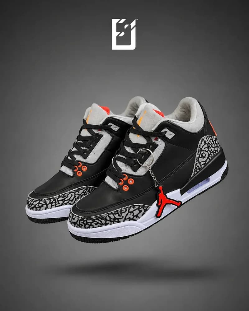 Nike Jordan Retro 3 - Negro/Gris, vista 1