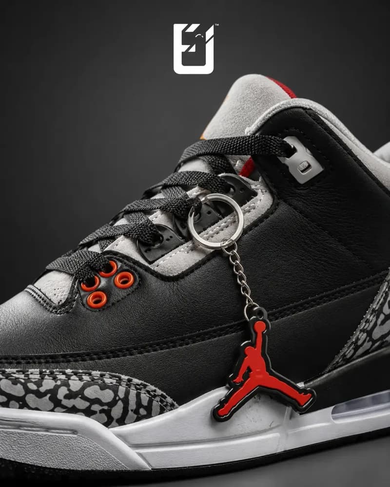 Nike Jordan Retro 3 - Negro/Gris, vista 2