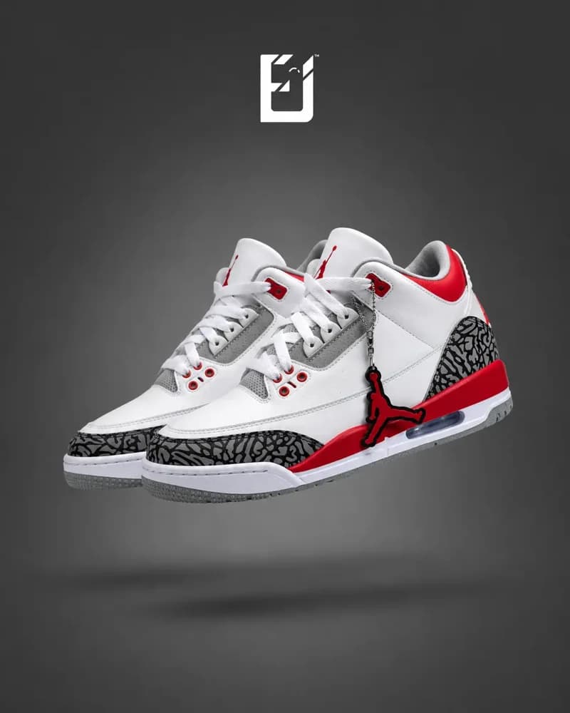 Nike Jordan Retro 3 - Blanco/Rojo, vista 1