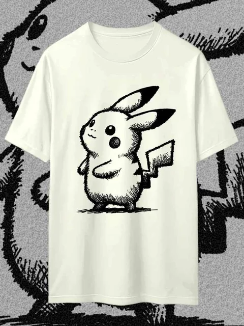Pikachu Ilustración Blanca — EU-ANIME-352